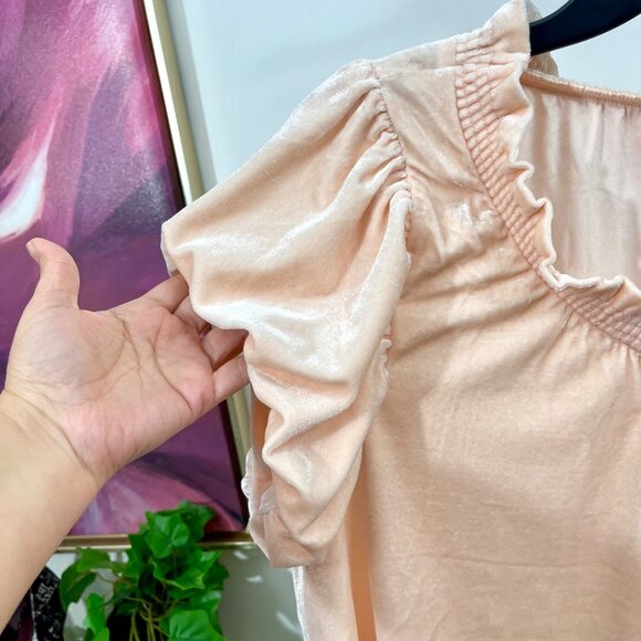 New Free People Terese Velour Crop Top in Pink Size S - Picture 7 of 11